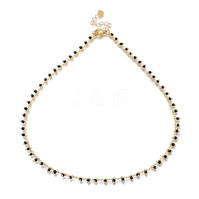 Brass Handmade Glass Beaded Necklaces NJEW-JN03135-03-1