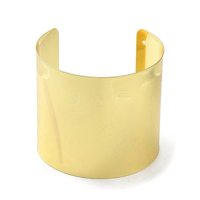 Brass Plain Wide Cuff Bangles BJEW-D039-04G-1