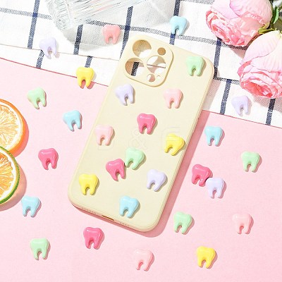 60Pcs 6 Colors Opaque Resin Cabochons RESI-CJZ0001-01-1