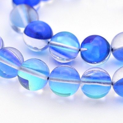 Round Synthetic Moonstone Beads Strands G-M210-6mm-M-1