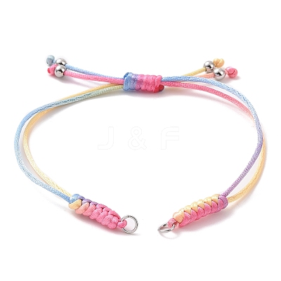 Adjustable Braided Nylon Thread Link Bracelet Makings AJEW-JB01160-01-1