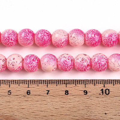 Transparent Baking Paint Glass Beads Strands DGLA-N009-10mm-01-1