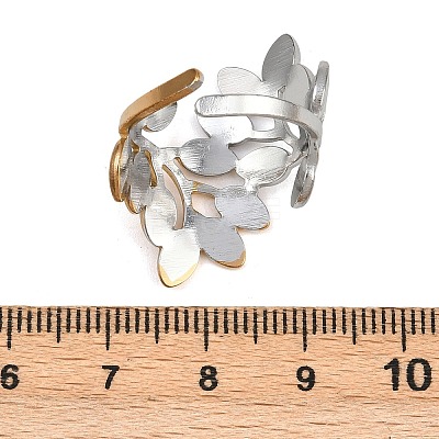 304 Stainless Steel Cuff Rings for Women RJEW-L133-03GP-02-1