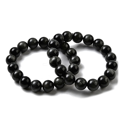 Grade A Natural Eagle Eye Stone Round Beads Stretch Bracelets for Women BJEW-L712-B06-12mm-1