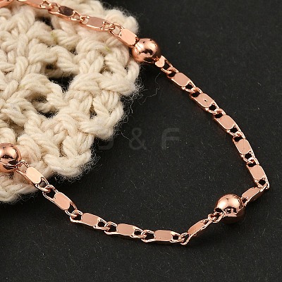 Rack Plating Brass Link Chain Bracelets for Women BJEW-G735-03RG-1