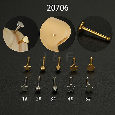 316L Surgical Stainless Steel Nose Bone Rings WG3D14E-02-1