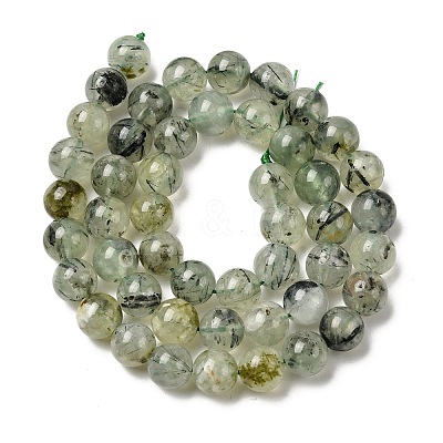 Natural Prehnite Beads Strands G-G457-8mm-03-1