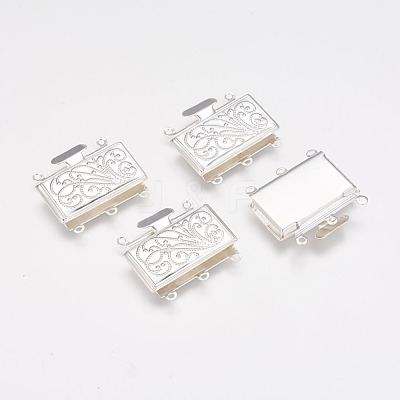 Brass Multi-strand Box Clasps X-kk291-S-1