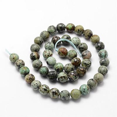 Natural African Turquoise(Jasper) Beads Strands G-D840-15-10mm-1