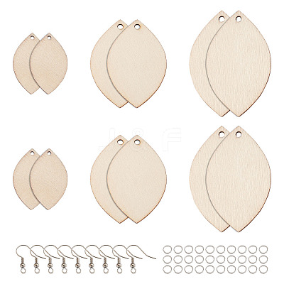 DIY Unfinished Wooden Pendant Earring Making Kits DIY-YS0001-16-1