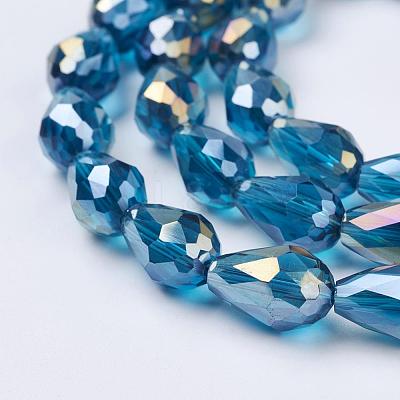 Electroplate Glass Beads Strands EGLA-D015-15x10mm-31-1