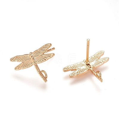 Brass Stud Earring Findings X-KK-Q735-142G-1