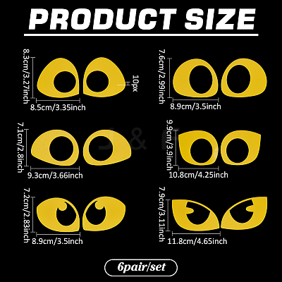 6 Styles 6 Pair Acrylic Craft Eye DOLL-BC0001-01A-1