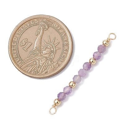 12Pcs 12 Styles Constellation Natural Mixed Stone Faceted Round Beaded Connector Charms PALLOY-JF04686-1