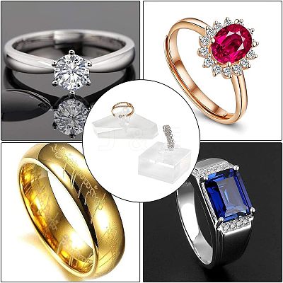 2 Pcs 2 Styles Acrylic Ring Displays RDIS-FG0001-13-1