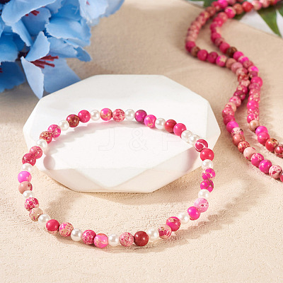 DIY Natural Regalite/Imperial Jasper/Sea Sediment Jasper Beads Bracelets Making KIts DIY-TA0002-69F-1