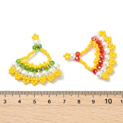 Glass Seed Beaded Pendants PALLOY-MZ01415-1