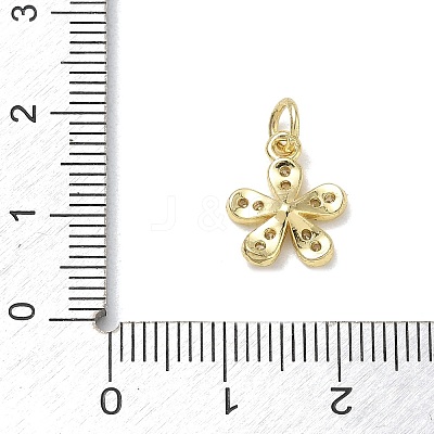 Brass with Rhinestone Charms KK-CBAD872-01G-08-1