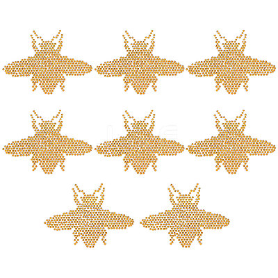 8Pcs Bee Hotfix Rhinestone DIY-CA0006-31-1