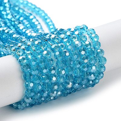 Electroplate Glass Bead Strands EGLA-R015-4mm-12-1