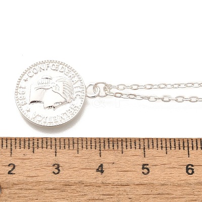 304 Stainless Steel Flat Round Cameo Pendant Cable Chain Necklaces for Women STAS-Z108-02S-02-1