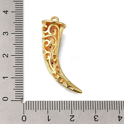 Rack Plating Brass Micro Pave Cubic Zirconia Pendants X-ZIRC-F142-18G-1