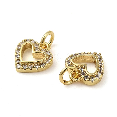 Brass Micro Pave Cubic Zirconia Pendants KK-E048-11G-1