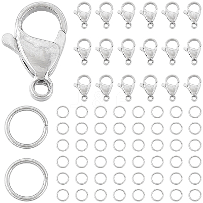 50Pcs 304 Stainless Steel Lobster Claw Clasps STAS-SC0007-09-1
