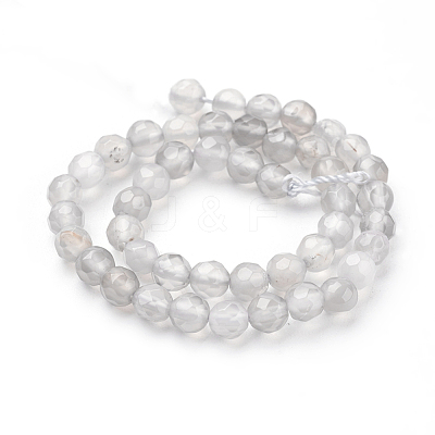 Natural Grey Agate Beads Strands G-G067-4mm-1-1