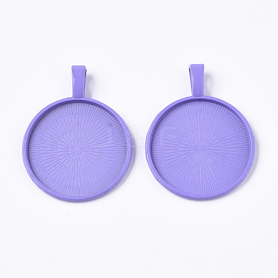 Spray Paint Alloy Pendant Cabochon Settings PALLOY-R120-04-1