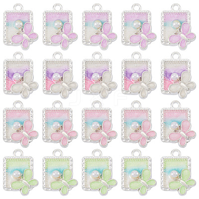 32Pcs 4 Colors Alloy Enamel Pendants FIND-TA0008-76B-1