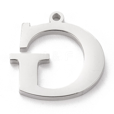 Tarnish Resistant 304 Stainless Steel Letter Pendant Rhinestone Settings LS-STAS-J028-01G-1