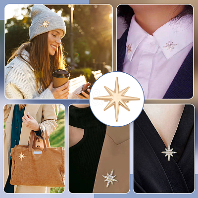 2Pcs Star Alloy Lapel Pins for Backpack Clothes JEWB-PH0001-74KCG-1