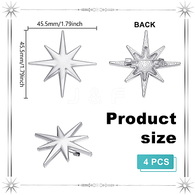 4Pcs Alloy Lapel Pin Brooches for Backpack Clothes JEWB-UN0002-68-1
