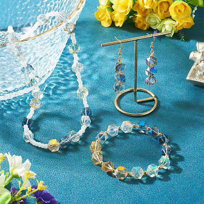 60Pcs 2 Colors Electroplate Glass Beads EGLA-TADJ0001-19E-1
