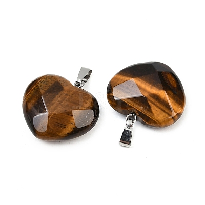 Natural Tiger Eye Pendants G-A281-02P-04-1