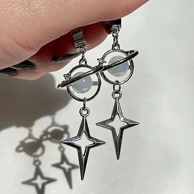 Alloy Acrylic Hoop Earrings FS-WG48066-01-1