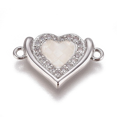 Brass Micro Pave Cubic Zirconia Links BSHE-F012-07A-P-1