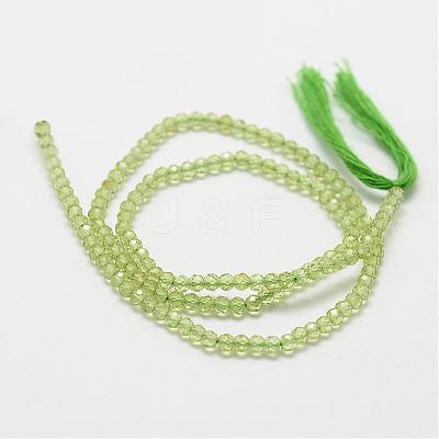 Natural Peridot Bead Strands G-P271-3mm-12-1