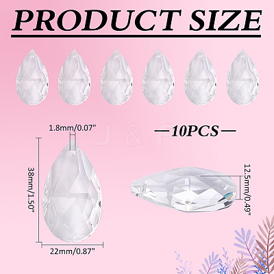 10Pcs Glass Pendants GLAA-ME0001-16C-1