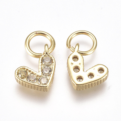 Brass Micro Pave Cubic Zirconia Charms ZIRC-F111-08G-04-1