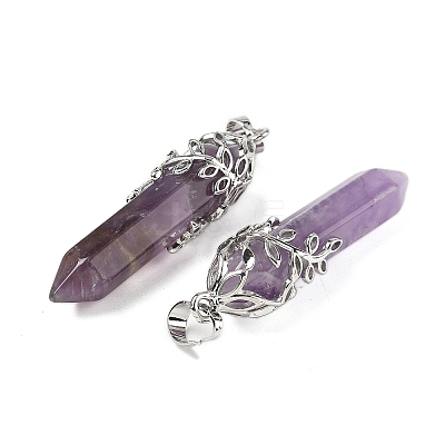 Natural Amethyst Pendants G-M450-01P-10-1