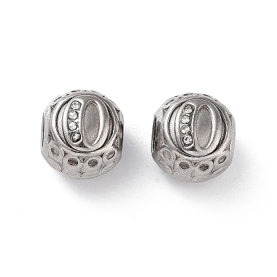 304 Stainless Steel Rhinestone European Beads STAS-A092-10O-P-1
