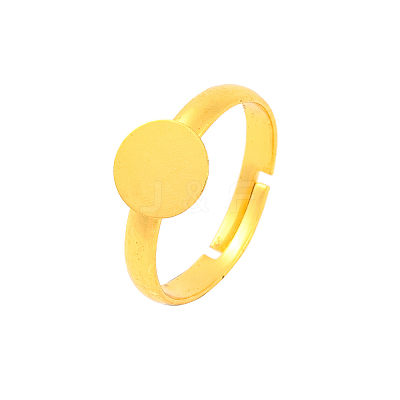 Golden Color Adjustable Brass Ring Components X-EC541-G-1