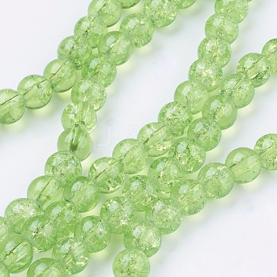 Crackle Glass Beads Strands X-CCG-Q001-6mm-11-1