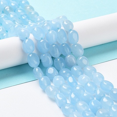 Natural White Jade Beads Strands G-E614-B01-1
