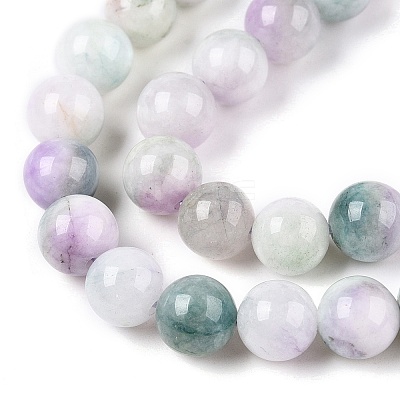 Dyed Natural White Jade Beads Strands G-T138-8mm-210-40-1