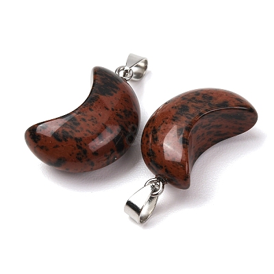 Natural Mahogany Obsidian Pendants G-F820-02L-11-1
