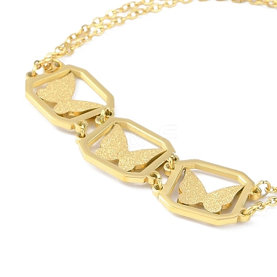 Ion Plating(IP) Golden 304 Stainless Steel Link Bracelets for Women BJEW-K254-17A-G-1