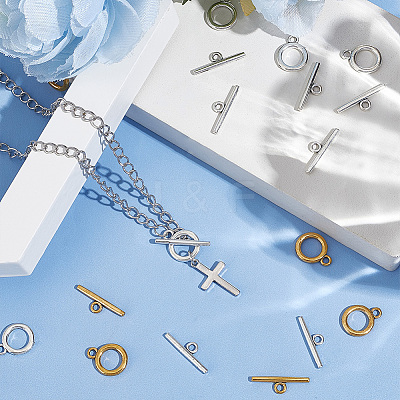 100Sets 2 Colors Alloy Toggle Clasps FIND-UN0015-86-1